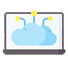 Cloud computing interface displayed on a laptop screen.